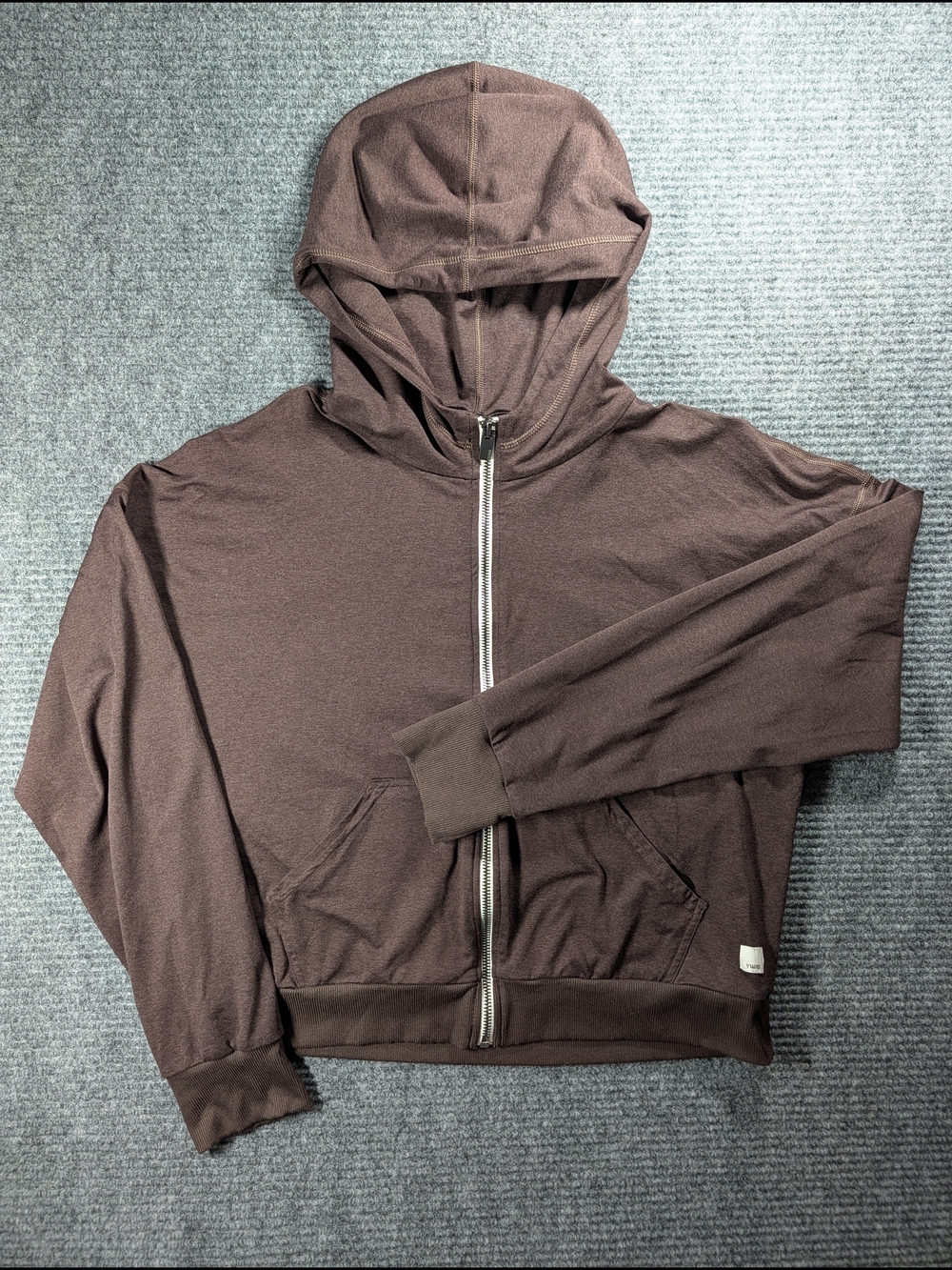 Vuori Women's Halo DreamKnit Mini Full Zip Hoodie Java Heather Size Small